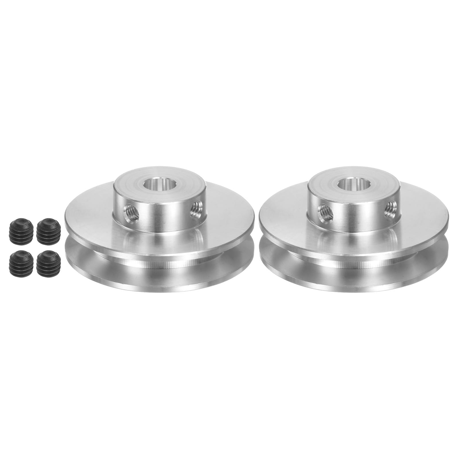 QUARKZMAN 2er Set V-Typ Riemenscheibe Keilriemenscheibe 7mm Bohrung 41mm Außendurchmesser Einzelrille Aluminiumlegierung für 3-5MM PU Rundriemen Motorwellen-Bohrmaschine