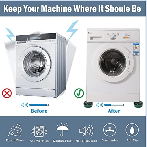 Zelbuck 4Pcs Anti Vibration Pads For Washing Machine Stops Washer Dryer Noise Moving Shaking Walking Skidding Appliance Washing Machine Support Feet Stabilizer Mat For Washing Machine, Refrigerator. #TOP3