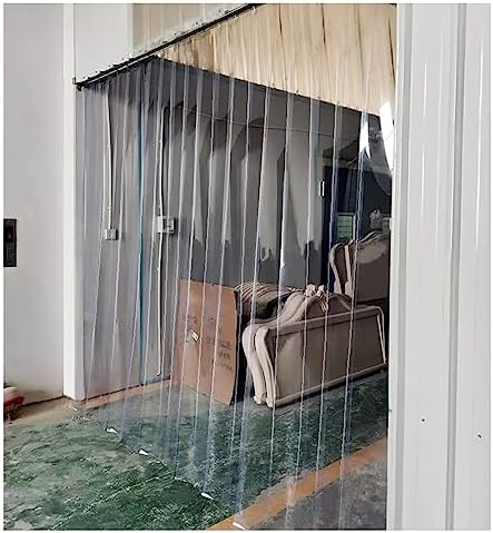 UV Resistant PVC Strip Door Curtain - Smooth Clear Plastic Freezer Curtain for Warehouses, Factories, Supermarkets - Thermally Insulated, Durable Protection