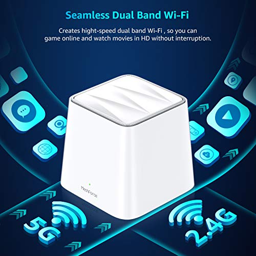 Meshforce Whole Home Mesh WiFi System M3s Suite (Set of 3) – Gigabit Dual Band Wireless Mesh Router Replacement - High Performance WiFi Coverage 6+ Bedrooms