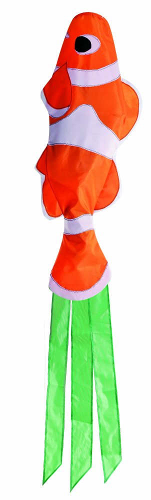 BROOKITE from Peterkin | Clown Fish Windsock | 135cm orange and white windsock - Spinnaker Nylon | Kites | Outdoor Toys | Sport & Leisure | Ages 3+