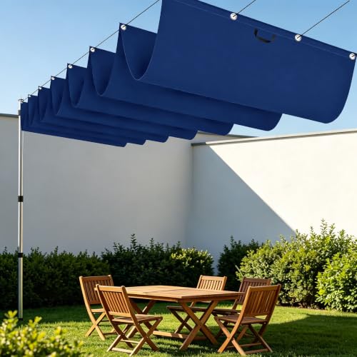 Toile ombrage rétractable vague 750 x 340 cm extérieur terrasse patio - 2
