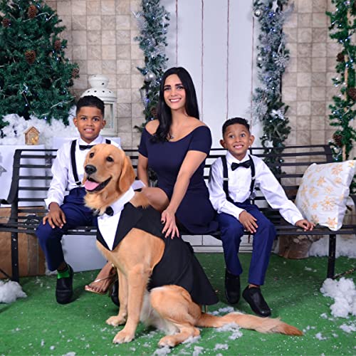 Tuxedo-Bandana-Set-2-Pack-Pet-Costume-Puppy-Formal-Party-Suit-Dog-Clothes-for-Small-Medium-Large-Dogs-Prince-Bow-Tie-Shirt-Wedding-Attire-for-Golden-Retriever-Samoyed-S Tuxedo Bandana Set 2 Pack Pet Costume Puppy Formal Party Suit Dog Clothes for Small Medium Large Dogs Prince Bow Tie Shirt Wedding Attire for Golden Retriever Samoyed S