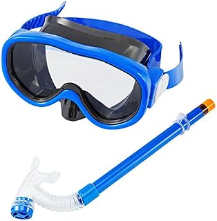 Kids/Children Snorkel Set, Swimming Goggles Semi-Dry Snorkel Equipment for Boys and Girls Junior