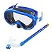 Kids / Children Snorkel Set, Swimming Goggles Semi-dry Snorkel Equipment for Boys and Girls Junior Snorkeling Gear Age 5 Plus (Blue)