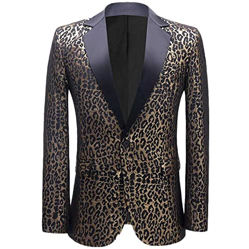 Sexy Leopard Print Blazer Men's Fashion Point Collar One Button Luxury Dress Blazer Wedding Party Wear2