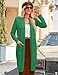 GRACE KARIN Long Green Cardigan Sweaters for Women Casual Draped Open Front Knit Cardigan(Green,XL)