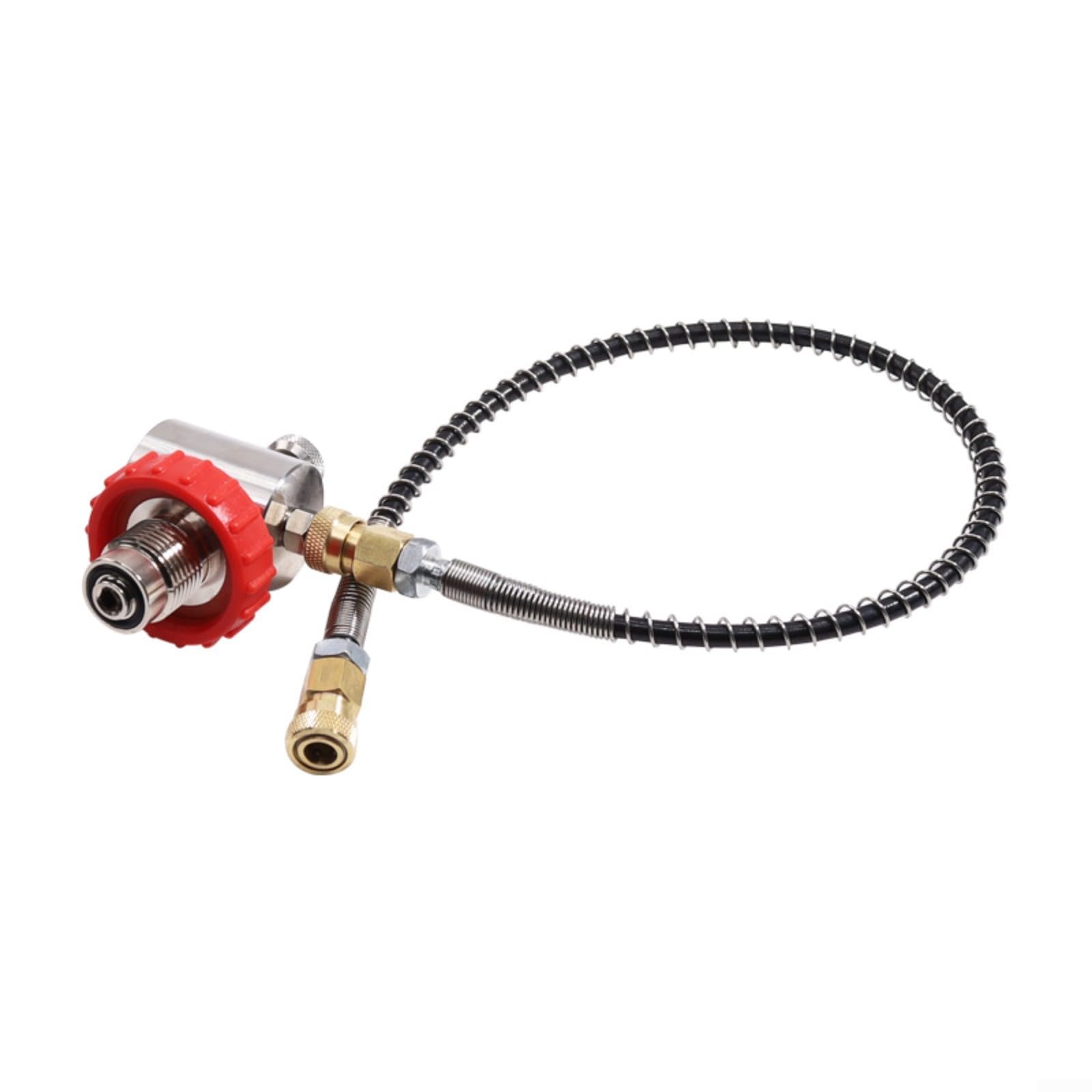 Manometro per immersioni subacquee con adattatore di riempimento da G5/8 a 7/8, doppio calibro luminoso fino a 6000 PSI, tubo a molla da 24 pollici per ricarica cilindro (SFC044)