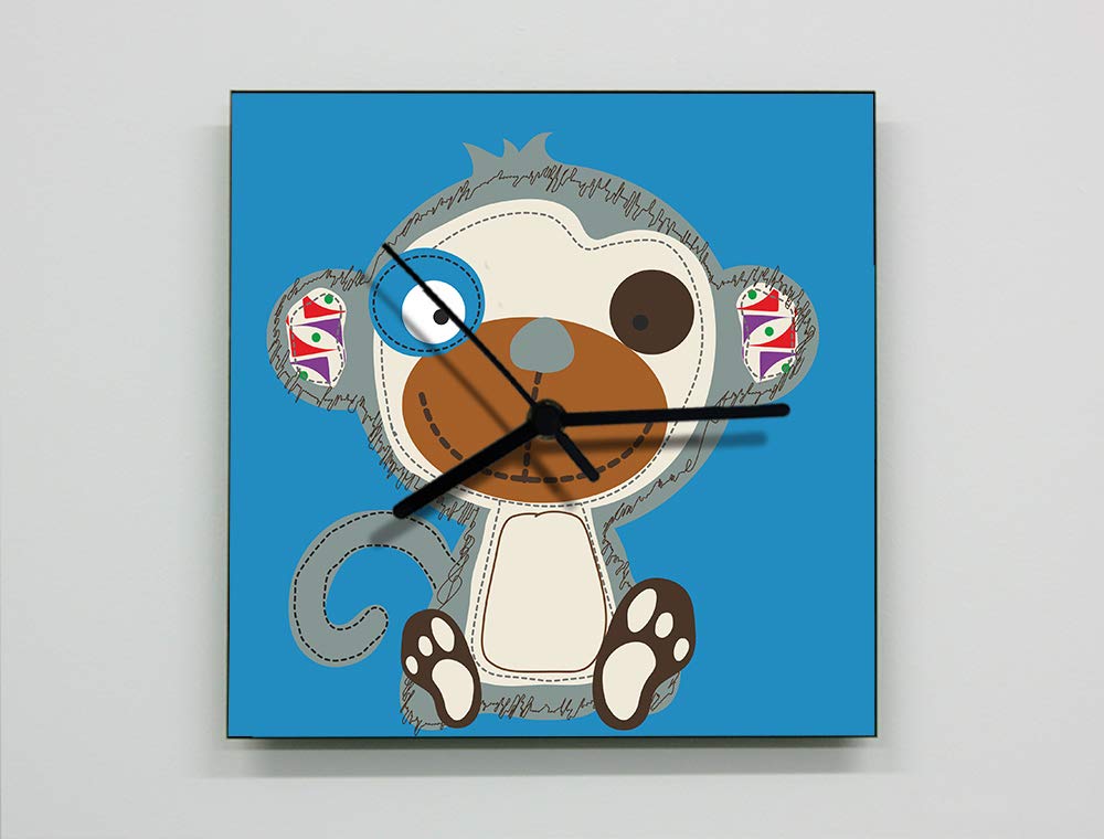 Stuffed Monkey Wall Clock Kids Nursery Room, Teens Room