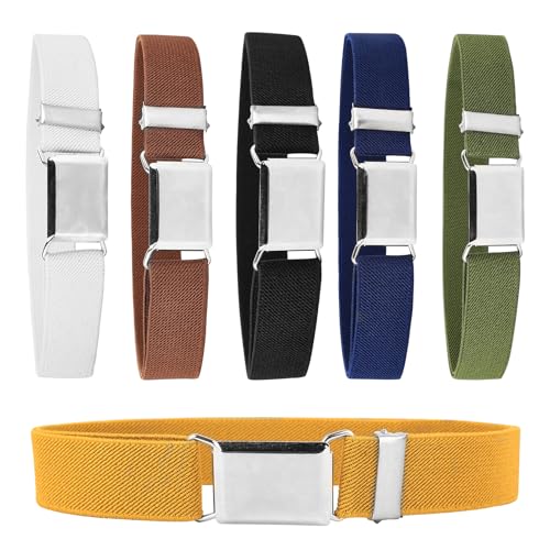 ywchoshe 6 Stück Elastische Gürtel Kindergürtel ohne Schnalle, Elastischer Kindergürtel Jungen Mädchen, Verstellbarer Stretch Gürtel für 2-15 Jahre, Jeans Hosen Kleid