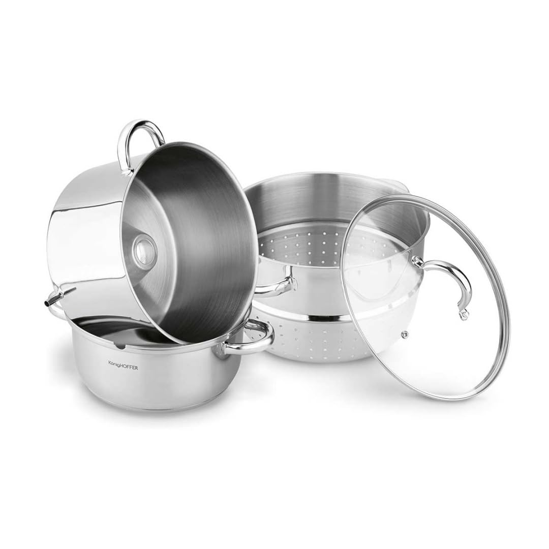 KÖNIGHOFFER - Exprimidor de vapor para inducción (8 L, acero inoxidable)