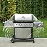 Hoolerry 60 Inch Clear BBQ Grill Barbecue Cover Plastic Heavy Duty Waterproof Outdoor Furniture Cover UV Resistant for Charbroil Grills and More