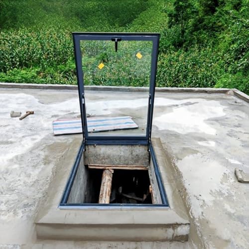 Aluminum Alloy Skylight Window, Double Tempered Glass for Sloped & Flat Roofs, Ideal Basement Lighting Well for Sunrooms (35"x20") - Enhance Natural Light & Ventilation