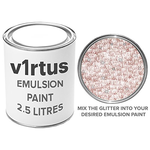V1Rtus Rose Gold Glitter Paint Crystal Additive 100G / 3.5Oz For Acrylic, Latex, Emulsion - Use Interior/Exterior - Wall, Ceiling, Wood, Metal, Varnish, Dead Flat, Matte, Soft Sheen Or Silk #TOP2