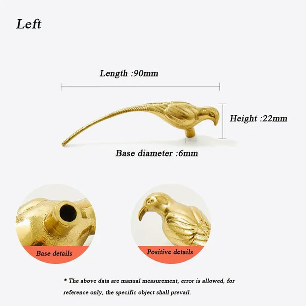 Cabinet Knobs Brass Bird Shape Drawer Pull Sealing Glaze Single-Hole Handle Door Knob Magpie Dresser Knob 2Pcs Pair