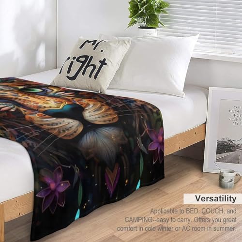Manta para sofá o sofá de leopardo de franela y forro polar de 100x130 cm 7