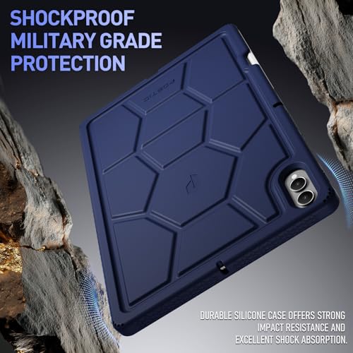 Poetic TurtleSkin Case for Samsung Galaxy Tab S11 Ultra (2025 Release) 14.6 inch Case with S Pen Holder, Heavy Duty Shockproof Kids Friendly Protective Silicone Cover, Navy Blue by Poetic - Image 4