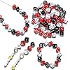 Ferreve 90 Piece Acrylic Dice Beads 10mm Dice Beads Bulk, Casino Party Games Vegas Birthday Party Supplies, Jewelry Making, Bracelet Necklaces Lanyard DIY Handicrafts(Red, Black, White) #1
