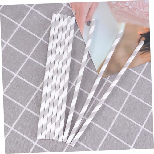 Pitillos desechables de papel gris 19 cm 200 pcs miniatura 3
