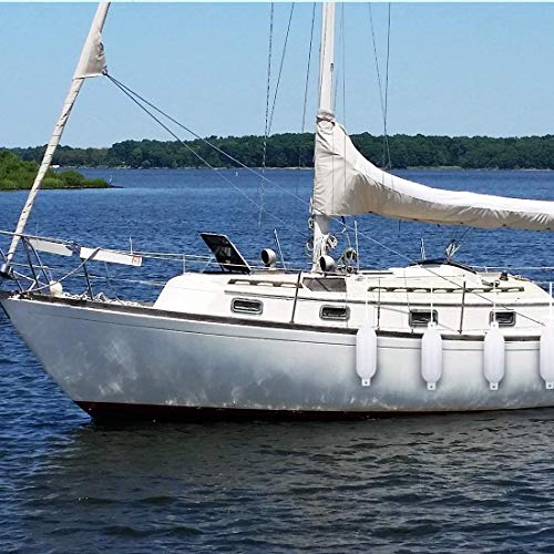 Vivohome Vinyl Ribbed Marine Boat Fenders For Bumper Shield Protection 6.5 Inch X 24 Inch White Pack Of 4 #TOP1