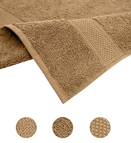 Pleasant Home Towels Set For Gym, Pool & Spa - 6 Pack – 24” X 50” | Bathroom Towels | Luxury Bath Towels | 100% Cotton | 500 Gsm | Lightweight, Soft & Absorbent | Bath Towels Set Of 6 | Mocha #TOP2