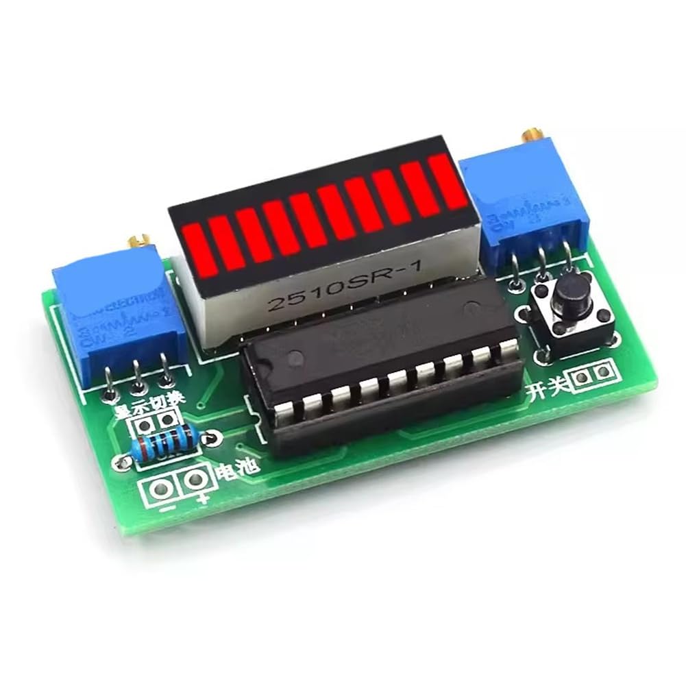 LM3914 Batteriekapazitätsanzeige- Leistungsniveau-Tester 10-Segment 3,7V Lithium-12V-Batteriekapazitätsanzeige- LED-Anzeige DIY-Kits