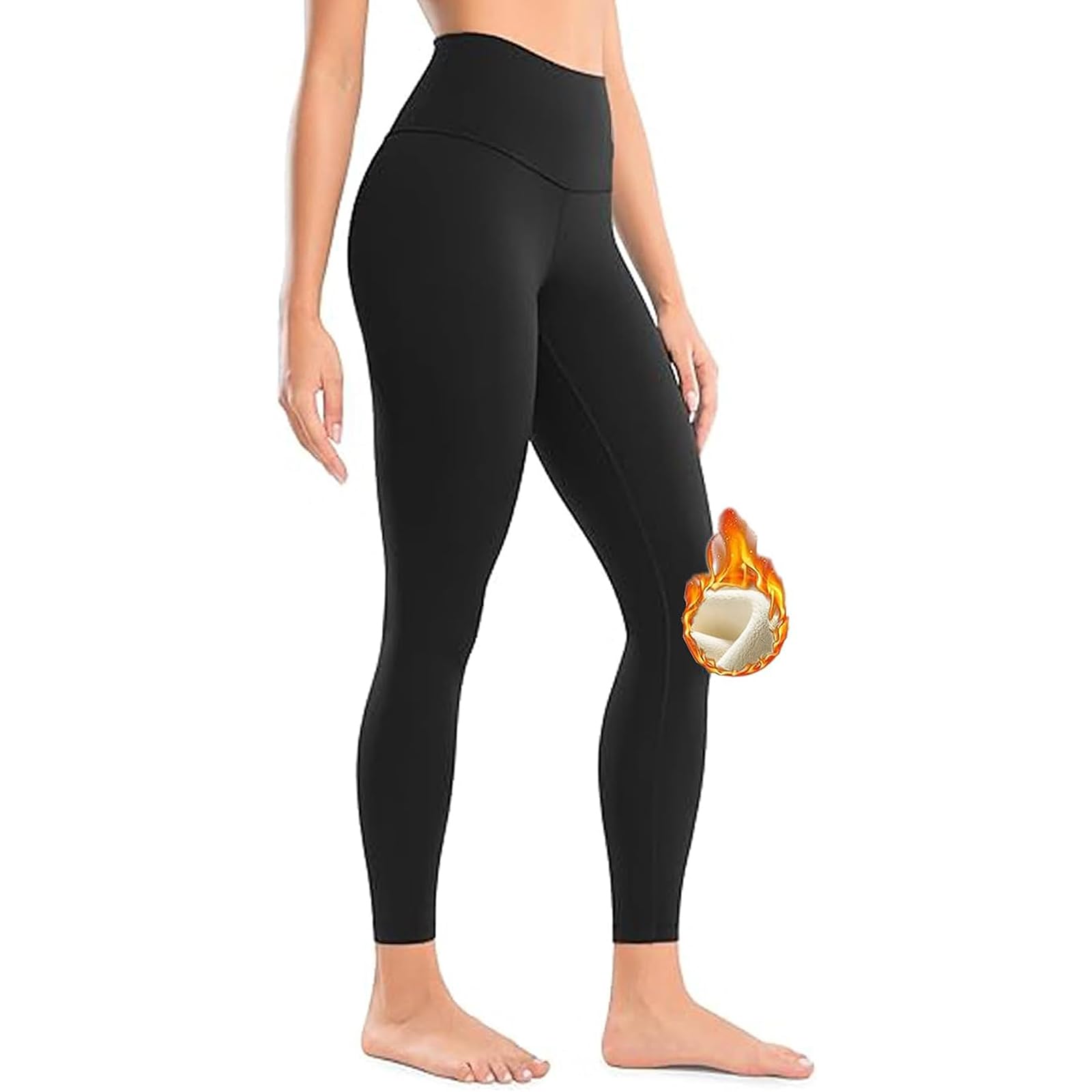 Baycat High Waisted Leggings for Women Thermal Buttery Soft Elastic Opaque Tummy Control Leggings Thicken Winter Sports Workout Gym Running Yoga Pants (UK, Alpha, M, Regular, Regular, Black)