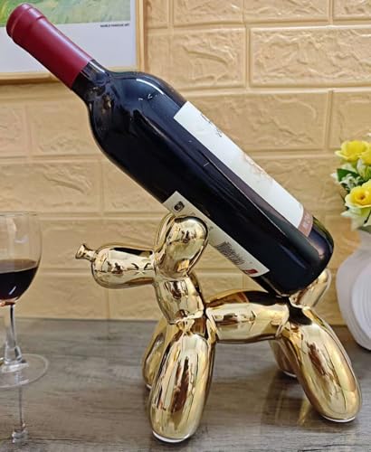 WE-CY artware Creative Balloon Dog Wine Bottle Holder Doubles as