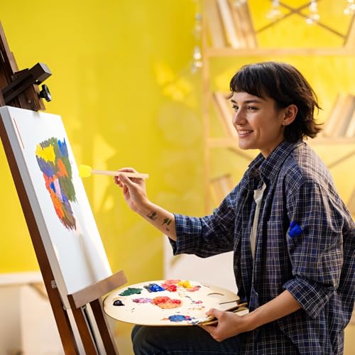 Miniatura 7 de Nogeqi 40 Pinceles Redondos De Esponja Para Niños, Esponjas Redondas, Pinceles De Esponja Para Pintar, Pinceles De Espuma Para Pintura Acrílica, Mango De Madera Para Manualidades, Garabatos Infantiles