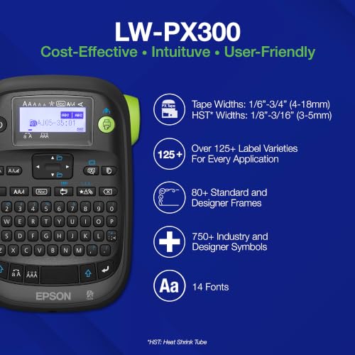LABELWORKS-Epson-LW-PX300-Industrial-Label-Maker-Portable-Handheld-Handheld-industrial-label-printer-for-PET-magnetic-203205-shrink-tube-tapes-for-office-electrical-datacom-ID