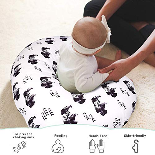 Image of TANOFAR Nursing Pillow Cover, Cow Breastfeeding Pillow Slipcover for Baby Boys & Girls, Animal Nursing Pillow Case for Newborn, Soft Fabric Fits Snug On Infant, Washable & Breathable, Buffalo