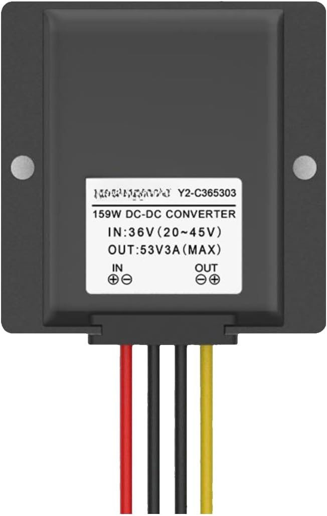 36V to 48V Power Converter to 53V 57V 60V Booster Boost Module Inverter(36V to 53V 8A Black)
