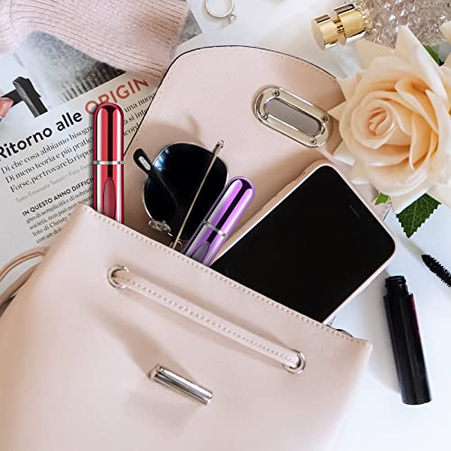 Image of Yamadura Portable Mini Refillable Perfume Bottle, Atomizer Spray, Travel Scent Pump Case, Silver, Pink, Gold, Black, 0.16 Fl Oz