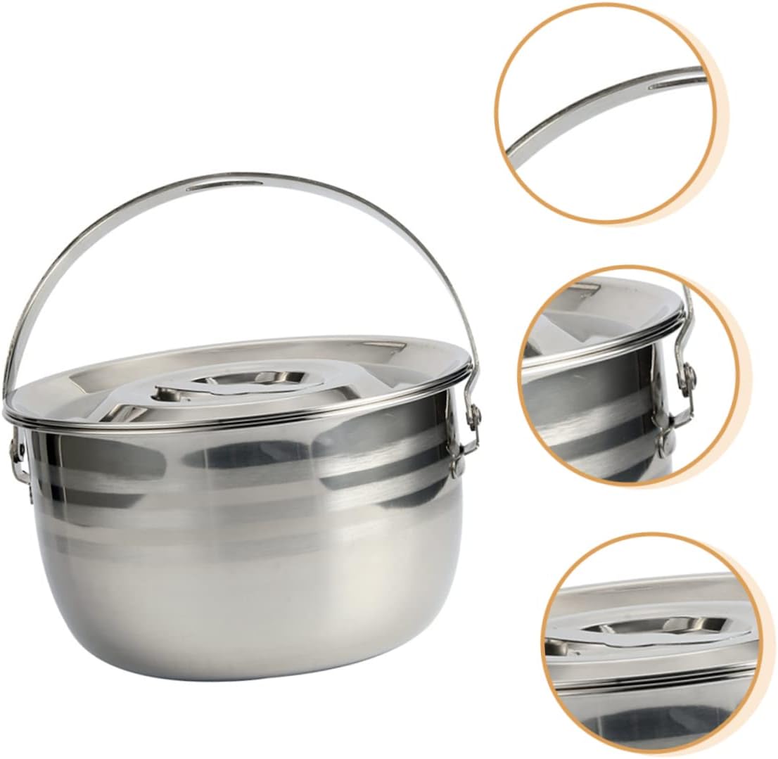 Sosoport 1Pc High Capacity Non Stick Stew Pot Thickened Soup Pot for Camping and Home Kitchen Design Easy to Clean Cookware for Outdoor Cooking