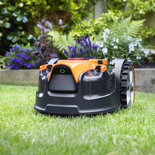 LawnMaster VBRM16 OcuMow™ Robots cortacéspedes eléctrico para Jardines de 100 m² Corte 20-60 mm,Pendiente de 35% con batería de Iones de Litio MX 24V 4.0Ah y Cargador rápido