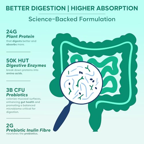 Image of Foodstrong Gut Friendly Plant Protein - Raw (Unflavoured) | 24g Complete Plant Protein with Probiotics, Digestive Enzymes, Prebiotics & Indian Herbs | Vegan | No Sugar | 500g
