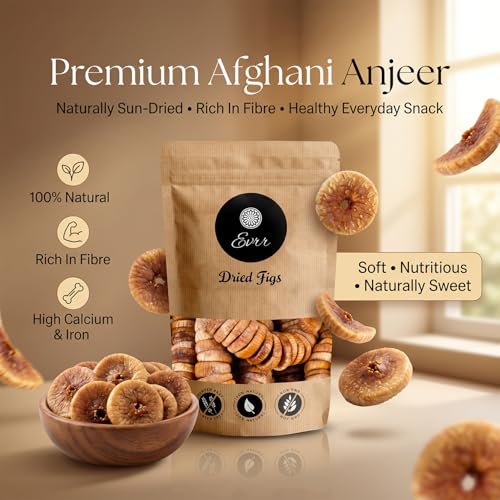 Image of Evrr Premium Anjeer Dry Fruits 1kg | Afghan Dried Figs | Natural Sun-Dried Fig | Rich in Fiber, Iron & Calcium | Healthy Snack