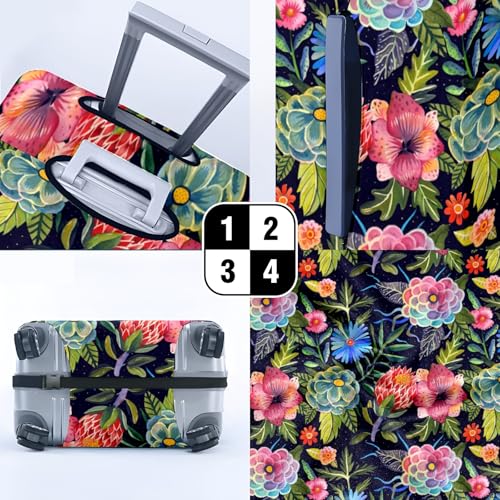Travel Luggage Cover Suitcase Protector Scratch-Resistant Fit Not Included Suitcase Flowering Plant L-26-28in3