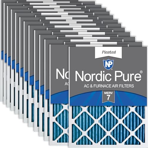 Image of Nordic Pure 10x24x1 Pleated MERV 7 Air Filters 24 Pack | Actual Size: 9 1 /2 x 23 1 /2 x 3 /4 Made in USA, Standard HVAC Filtration, Larger Airborne Particles, Lint, Dust & Pollen