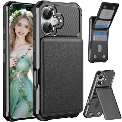 Ya en manzanajugosa.com: Fofvccv Funda Cartera para Apple iPhone 17 con Ranuras para Tarjetas, Carcasa Prueba de Golpes de Cuero con Soporte Doble Cierre Magnético Bloqueo RFID para iPhone 17 - ZM Black