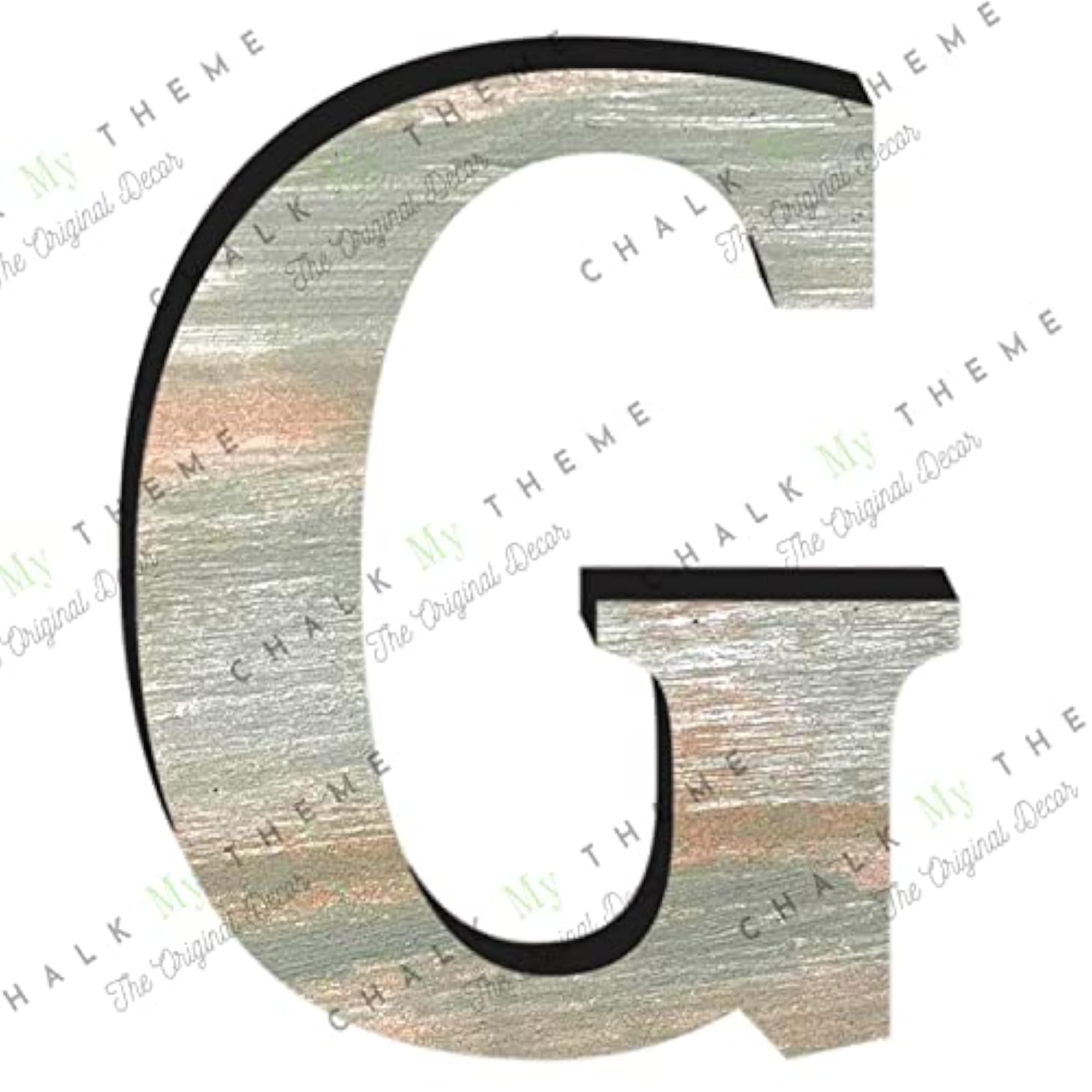 Wooden Letter G for Wall Decoration, Rustic Green