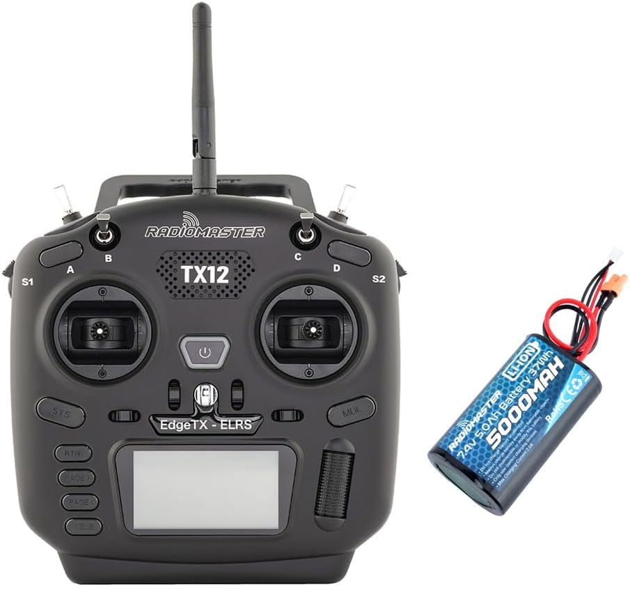 Radio Master TX12 MKII ELRS 16CH Support OPENTX and EDGETX Remote Control Transmitter for RC Drone Mode 2 (Tx12 Elrs + 5000)