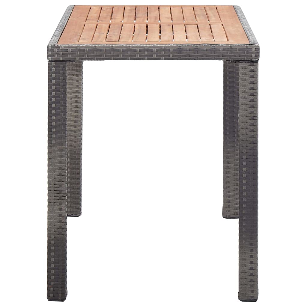 Tavolo Da Giardino In Polyrattan E Legno Acacia - Grigio, 190x90x75cm, Per Esterni
