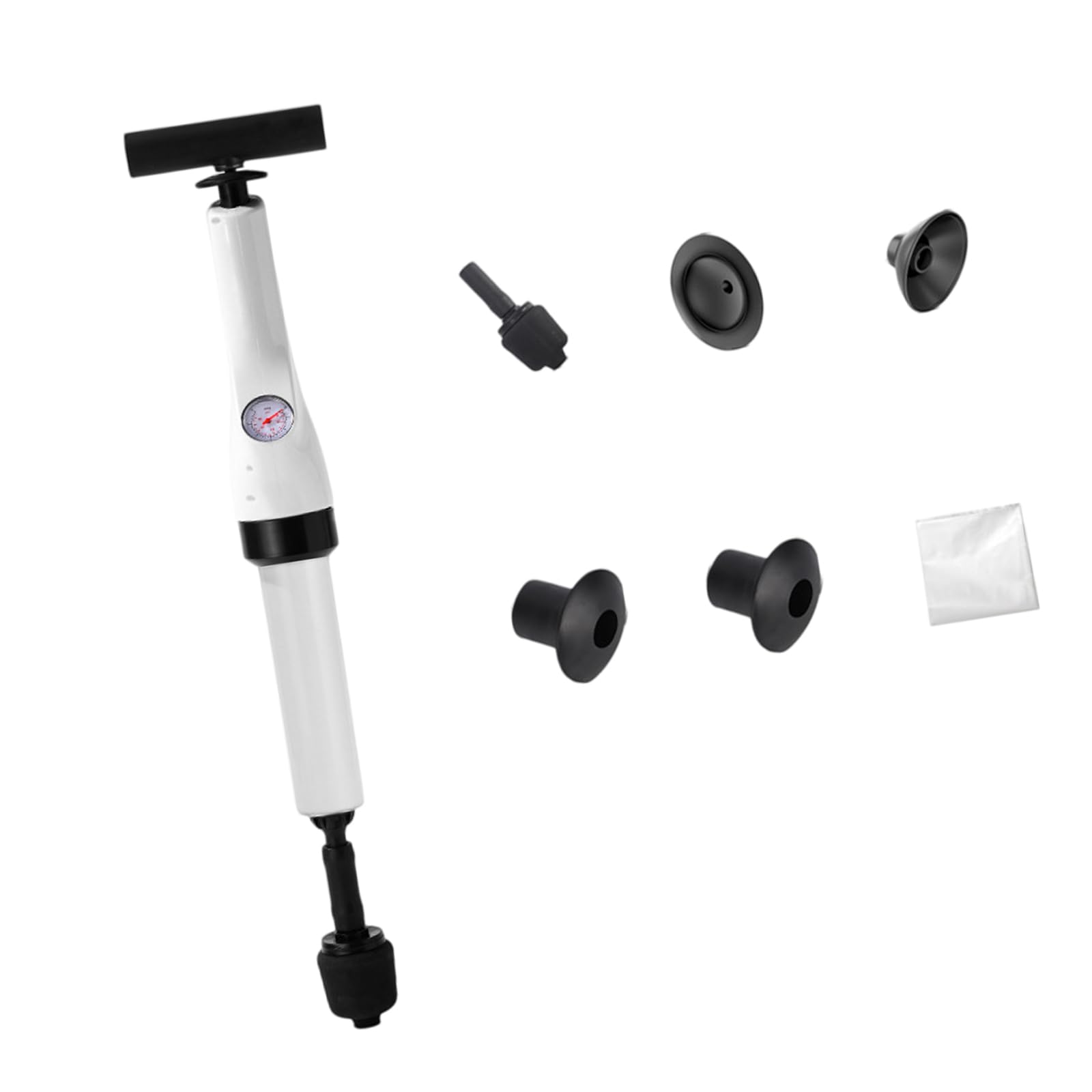 Tsophreniq Toilet Plunger High Pressure Drain Cleaner Tool with Visual Gauge Nozzles for Bathroom Kitchen Toilet Drain Cleaner