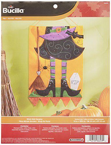 Bucilla Felt Applique Wall Hanging Kit, 15 by 22.5-Inch, Witch