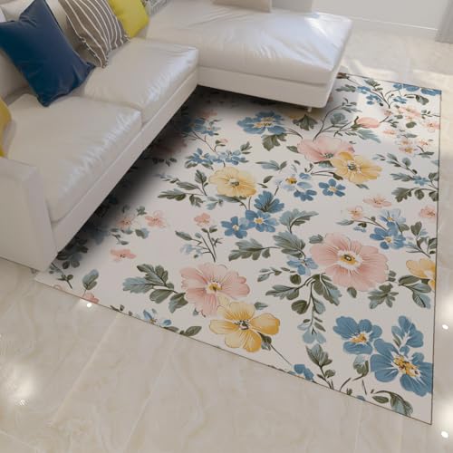 Tapis de chambre fleuri rétro pour descente de lit douce - 2
