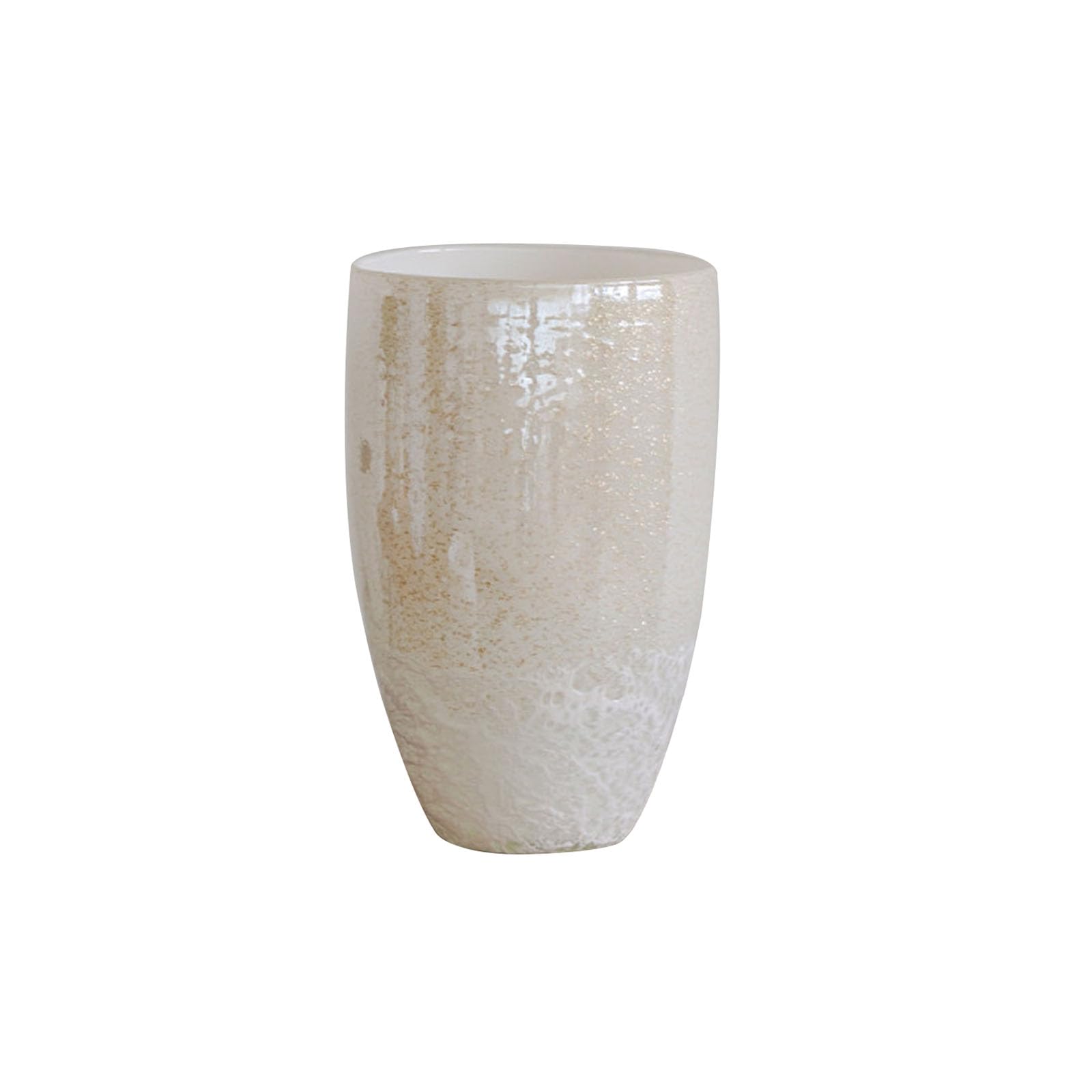 Craft Vase, Elegant Wide-mouthed Glass Vase, Home Decor for Hydroponic Flowers and Greenery, Silvery White, 24.5cm/30cm High(Size:16 * 16 * 24.5CM,Color:Silvery white A)
