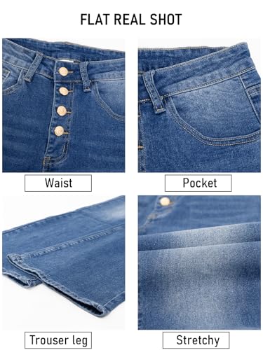 High Waisted Bootcut Jeans for Women Plus Size & Stretchy Boot Cut Womens Jeans High Rise with a 4 Button Closure4