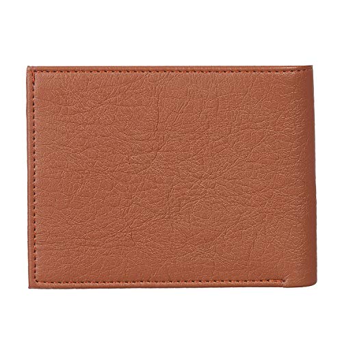 Image of KARA Tan Men's Faux Leather Wallet - Bifold Wallet for Men with De-Attachable Card Holder Sleeves