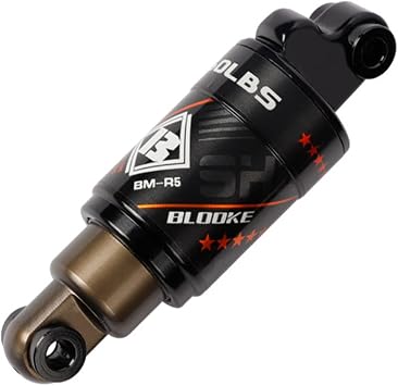 HUIOP Bike Rear Shock Absorber, Bicycle Oil Spring Shock Absorber Mountain Bike Rear Shock Absorber Aluminium Alloy Rear Absorber Suspension with Screws Kit 125mm4.9 x 18mm